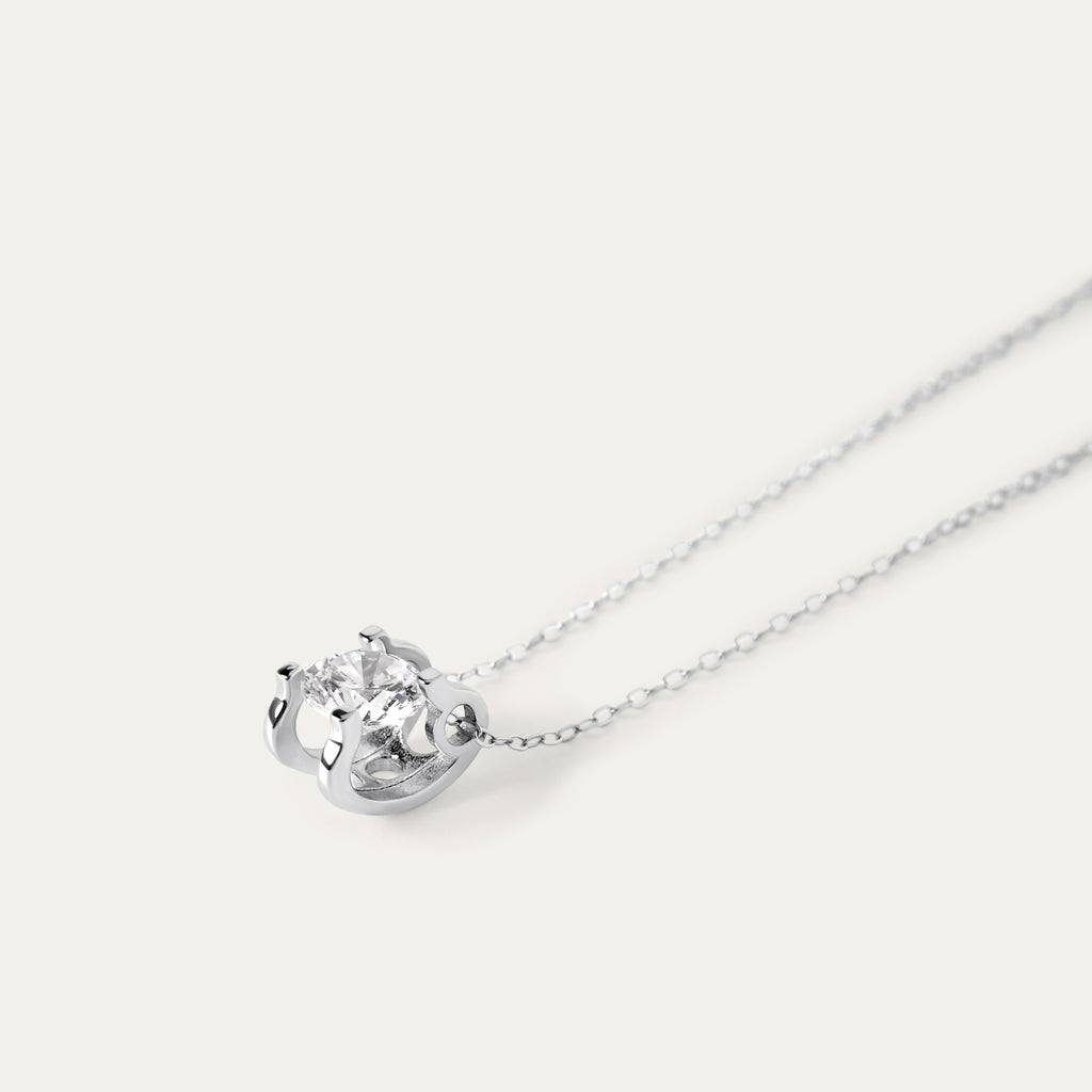 正規品【HYERES LOR】Essence Twinkle Moissanite Necklace Seek Shine Roca 1.0ct Moissanite Necklace (925 Sterling Silver)