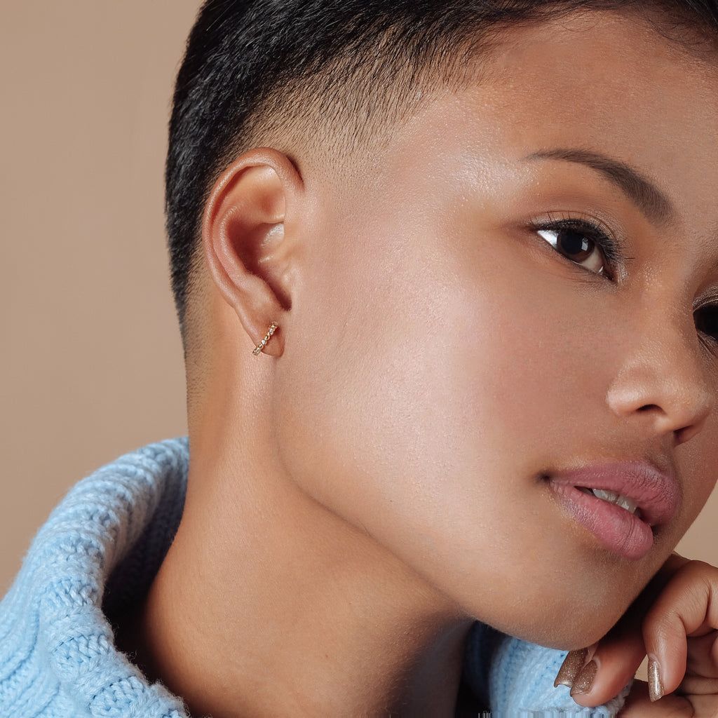 Seek Shine Yani Teeny-Tiny CZ Hoops Earrings (18K Gold Vermeil)