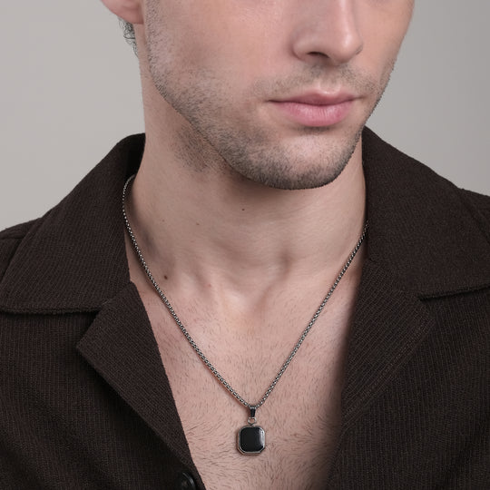 Allan Onyx Necklace (Stainless Steel)