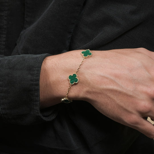 Ezi Enamel Bracelet (18K Gold Brass, Forest)