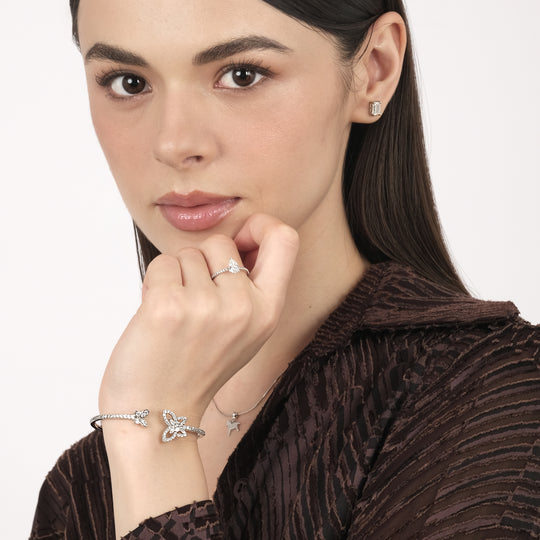 Filipo CZ Bangle (Silver Brass)