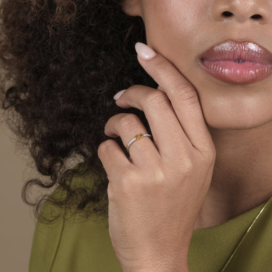 Fya CZ Ring (Two-Tone Gold Vermeil, Size 5)