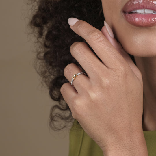 Fya CZ Ring (Two-Tone Gold Vermeil, Size 7)