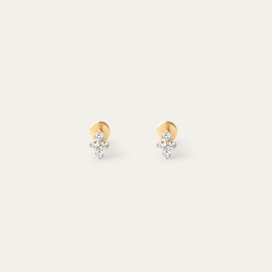 Furu CZ Studs (18K Gold Titanium Steel)