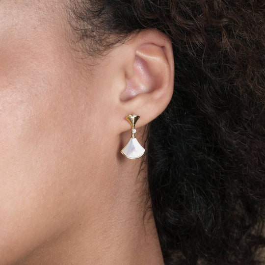 Lari Mother of Pearl Earrings (18K Rose Gold Brass)