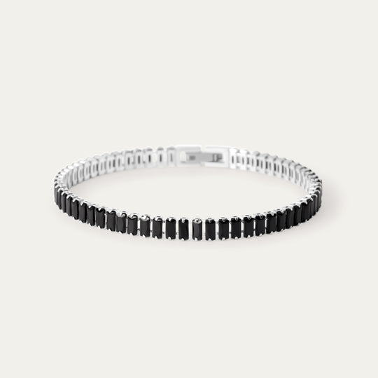 Rej CZ Bracelet (Titanium Steel, Black Stone)