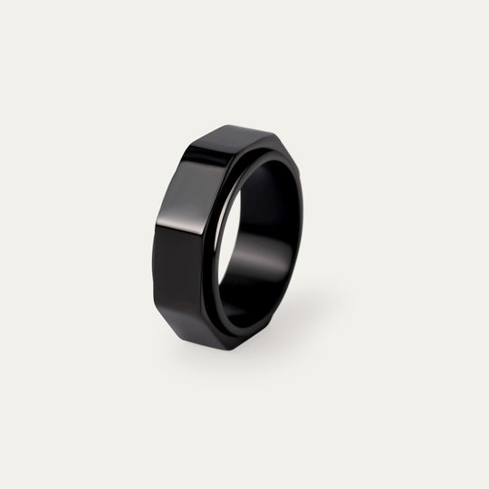Rigor Ring (Black Titanium Steel, Size 11)