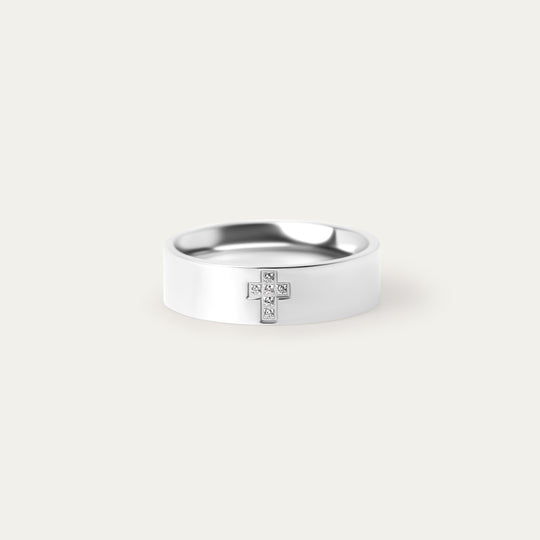 Simon CZ Ring (Stainless Steel, Size 9)