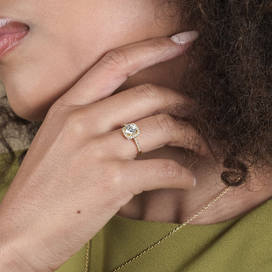 Vicky 1.0ct Moissanite Ring (18K Gold Vermeil, Size 11)