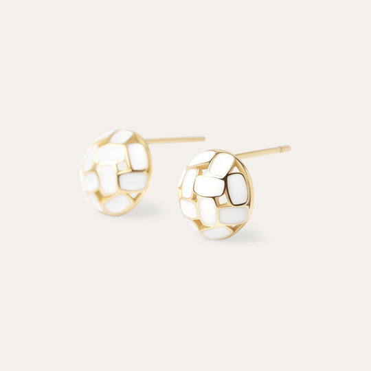 Alia Enamel Studs (18K Gold Vermeil)