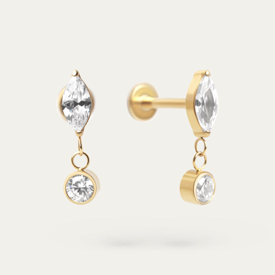 Alman CZ Studs (18K Gold Stainless Steel)