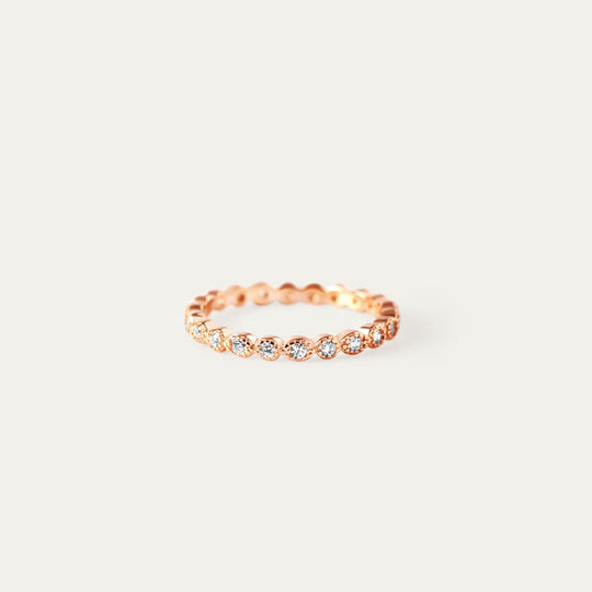 Amora CZ Ring (18K Rose Gold Vermeil, Size 8)