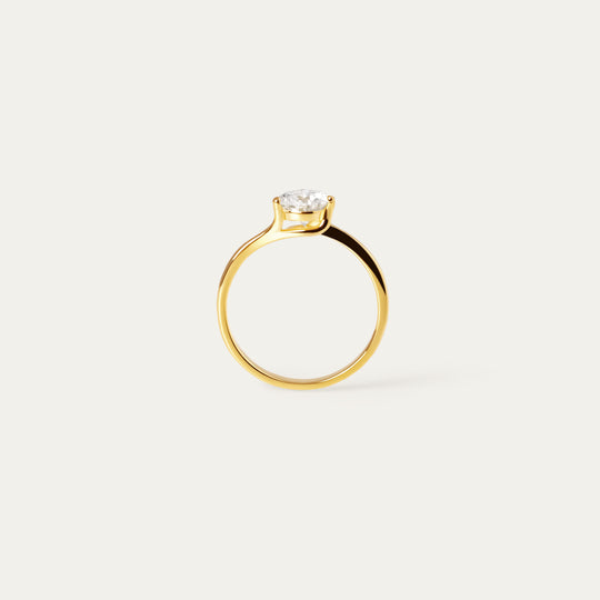 Andra 1.0ct Moissanite Ring (18K Gold Vermeil, Size 11)