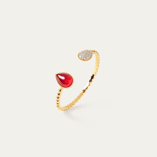 Arava CZ Bangle (18K Gold Brass, Cherry)