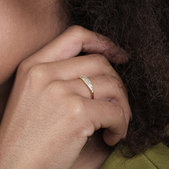 Bann CZ Ring (18K Gold Vermeil, Size 6)