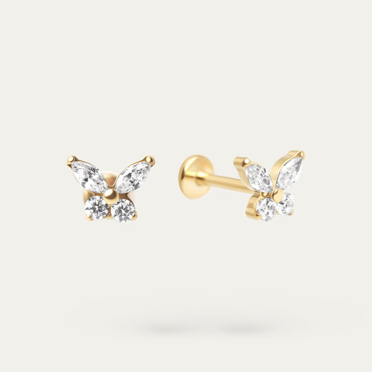 Bari CZ Studs (18K Gold Stainless Steel)