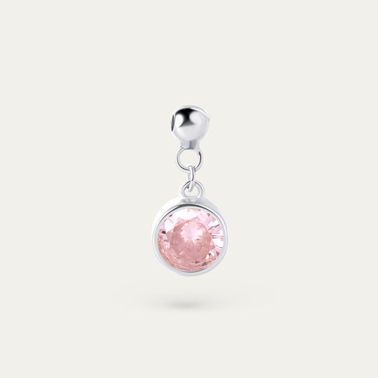 Bertha October CZ Charm (925 Sterling Silver)