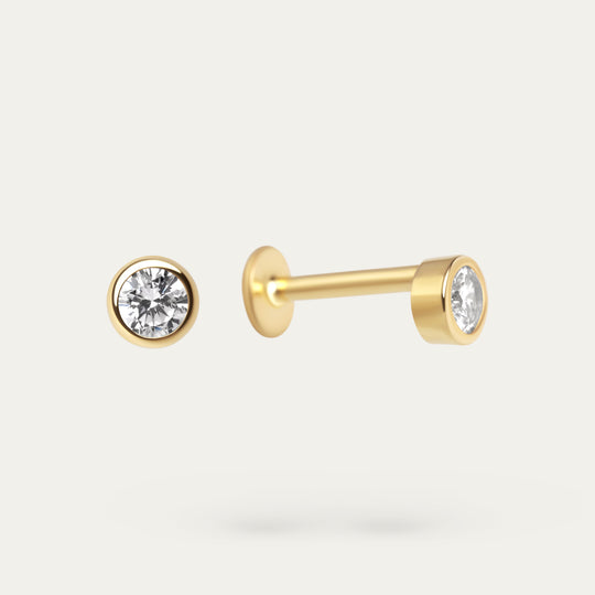 Bezi  Teeny-Tiny CZ Studs (18K Gold Vermeil)