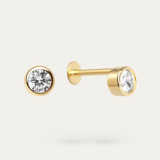 Bezi Tiny CZ Studs (18K Gold Vermeil)
