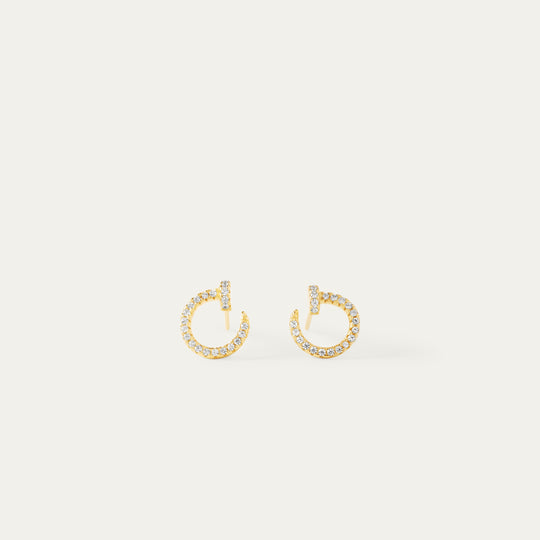 Canna CZ Studs (18K Gold Vermeil)