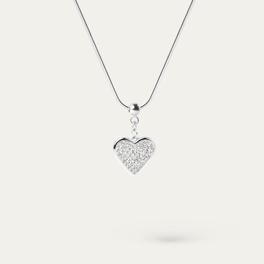 Cluster-pave CZ Charm (925 Sterling Silver, Heart)