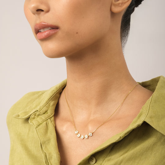 Daza Enamel Necklace (18K Gold Vermeil)