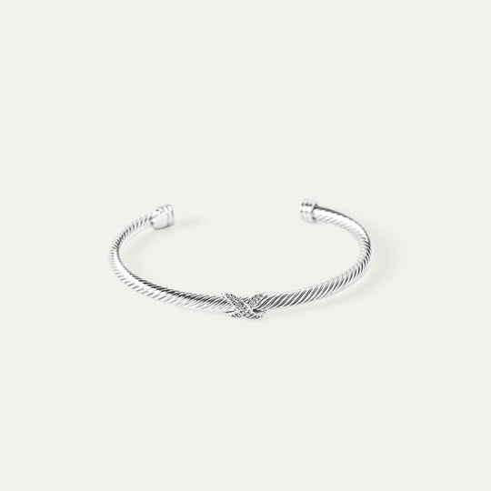 Eco CZ Bangle (Silver Brass)