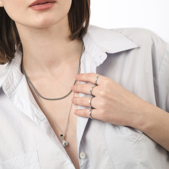 Elin Necklace (Silver Brass)
