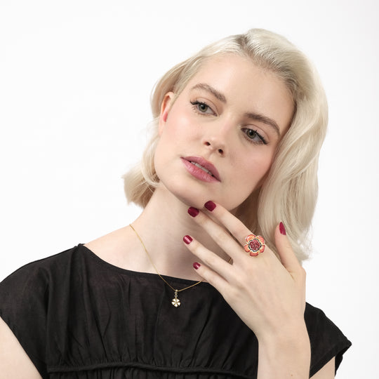 Emis Enamel Ring (18K Gold Brass)