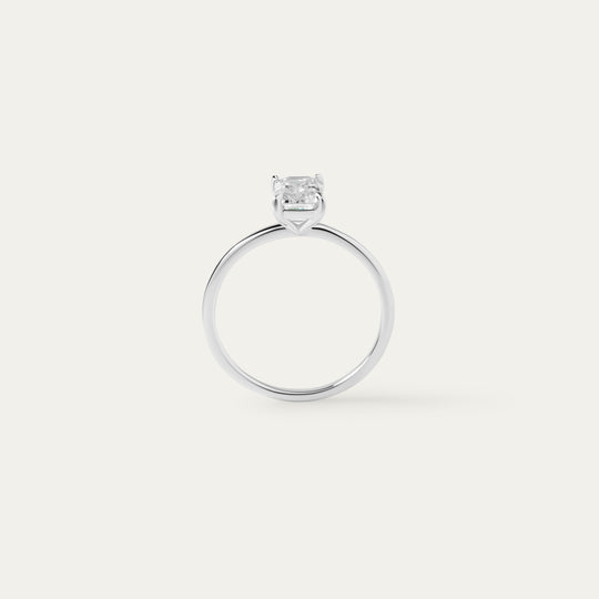 Emma 1.0ct Moissanite Ring (925 Sterling Silver, Size 4)