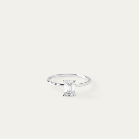 Emma 1.0ct Moissanite Ring (925 Sterling Silver, Size 5)