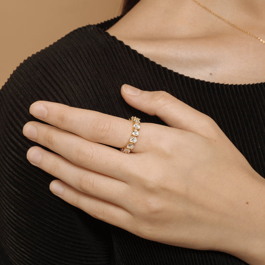 Eterna CZ Ring (18K Gold Vermeil, Size 4)