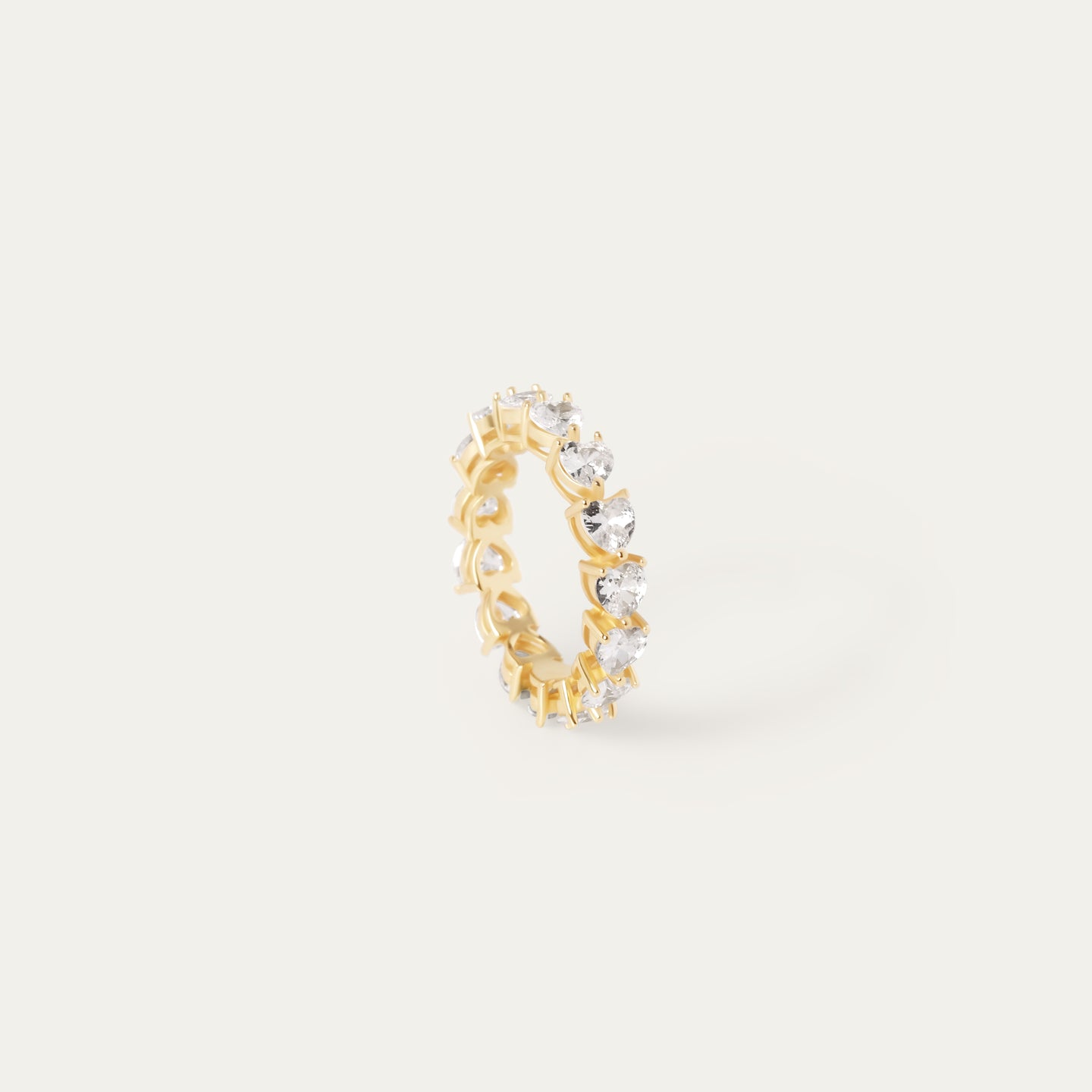 Seek Shine Eterna CZ Ring 18K Gold Vermeil Size 4