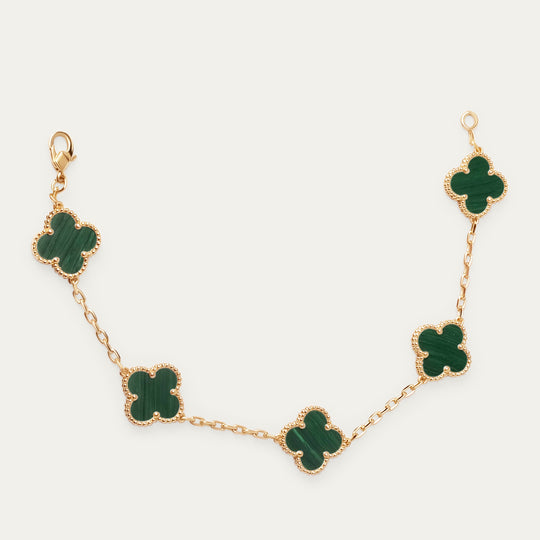 Ezi Enamel Bracelet (18K Gold Brass, Forest)