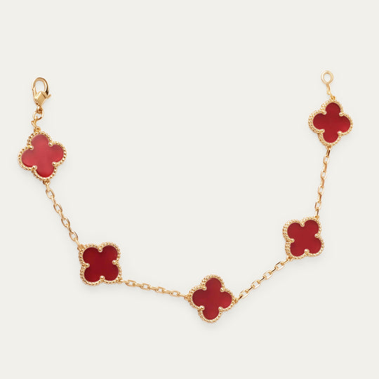 Ezi Enamel Bracelet (18K Gold Brass, Scarlet)