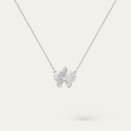Folia CZ Necklace (Silver Brass)