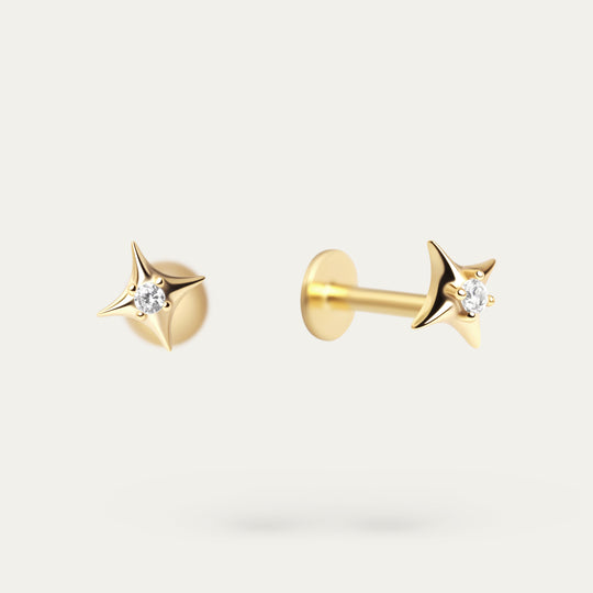 Gensi CZ Studs (18K Gold Vermeil)