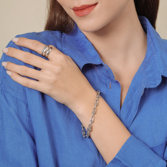 Haru Tiny Bracelet (Silver Brass)