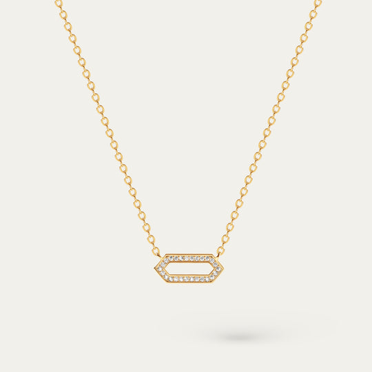 Hexie CZ Necklace (18K Gold Brass)
