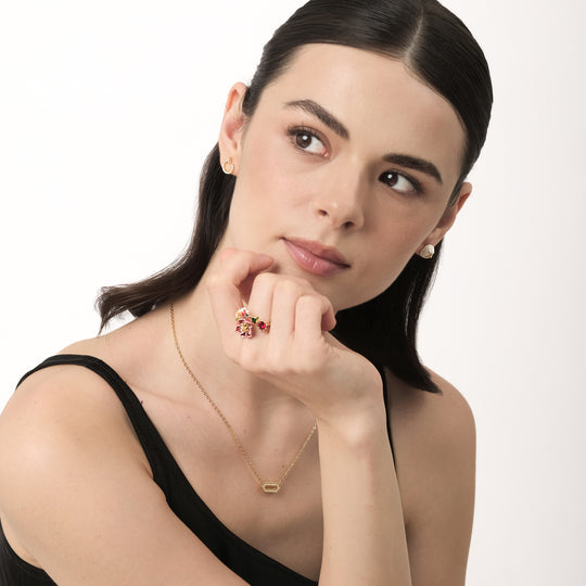 Hexie CZ Necklace (18K Gold Brass)