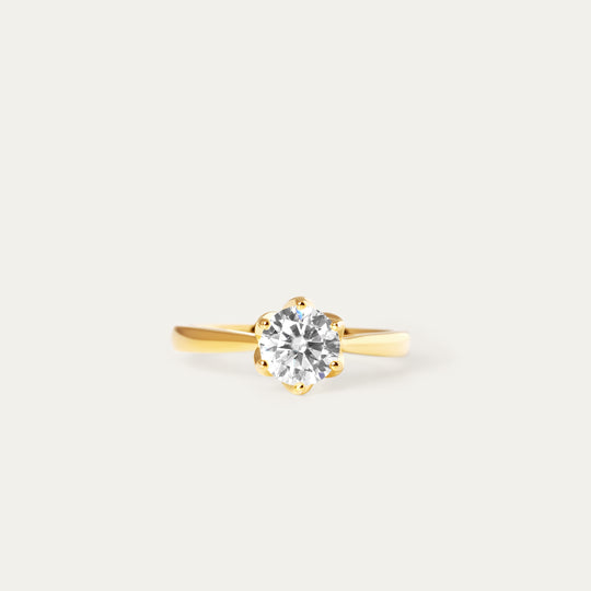 Issi 1.0ct Moissanite Ring (18K Gold Vermeil, Size 4)