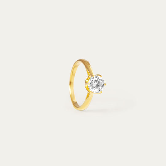 Issi 1.0ct Moissanite Ring (18K Gold Vermeil, Size 5)