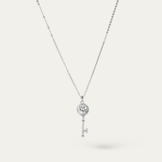 Jini 1.0ct Moissanite Necklace (925 Sterling Silver)