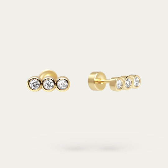 Kelia CZ Studs (18K Gold Stainless Steel)