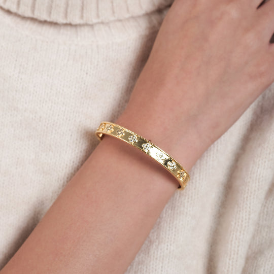 Kolu CZ Bangle (18K Rose Gold Brass)