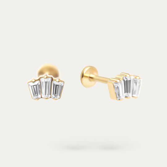 Kon CZ Studs (18K Gold Stainless Steel)