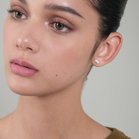 Kon CZ Studs (18K Gold Stainless Steel)