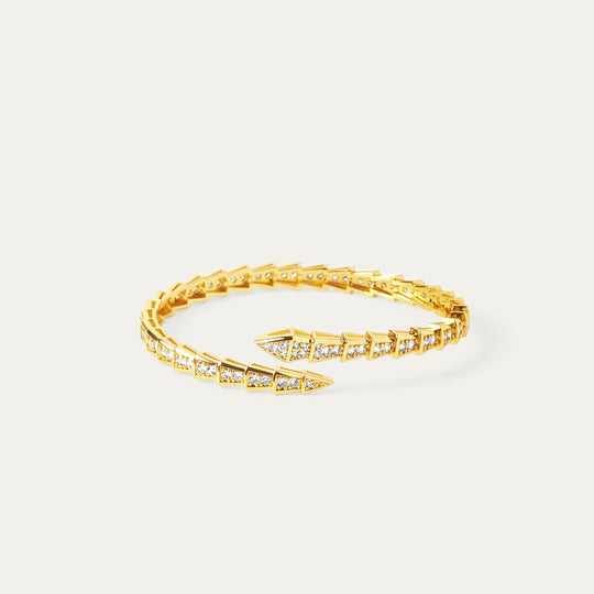 Lega CZ Bangle (18K Gold Brass)