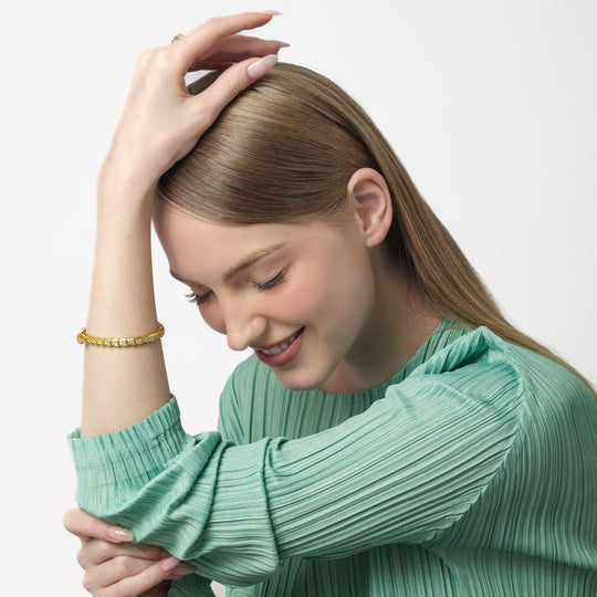 Lega CZ Bangle (18K Gold Brass)