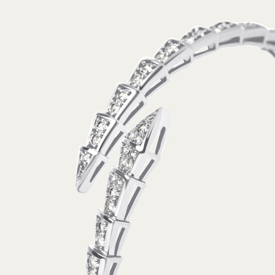 Lega CZ Bangle (Silver Brass)